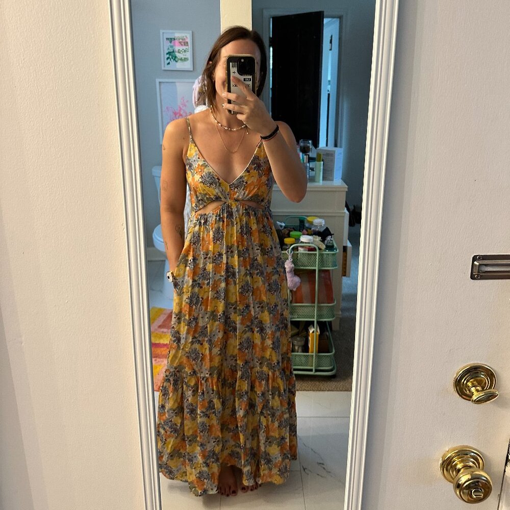 Abercrombie Floral Sun Dress with Cut Outs